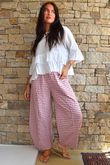 Nonni Gingham Relaxed Barrel Pant Indian Pink